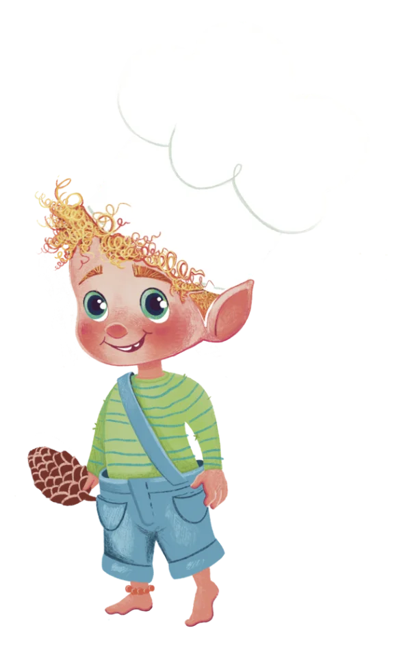 Ilustrace skřítka Zdendy Pokličky z&nbsp;knížky Kuchařská pohádka